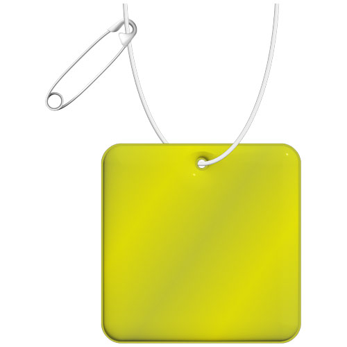 Attache réfléchissante publicitaire carrée Jaune néon